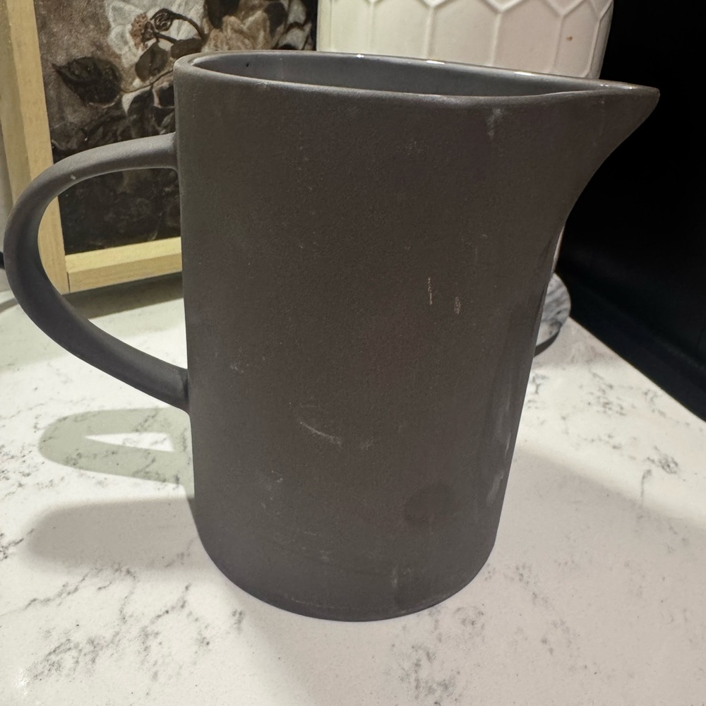Elegant Gray Stoneware Pitcher
